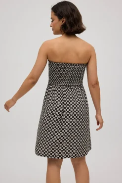 Vestido corto sin tirantes estampado floral<Ysabel Mora Online