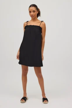 Vestido corto tirantes anudados liso<Ysabel Mora Online