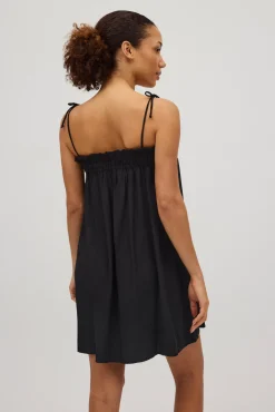 Vestido corto tirantes anudados liso<Ysabel Mora Online