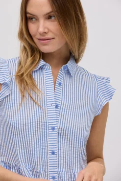 Vestido corto vuelo estampado rayas<Ysabel Mora Best