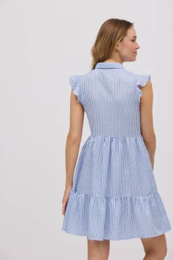 Vestido corto vuelo estampado rayas<Ysabel Mora Best