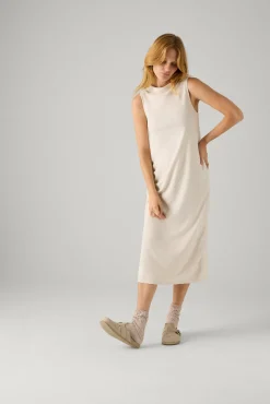 Vestido largo liso sin mangas marfil<Ysabel Mora