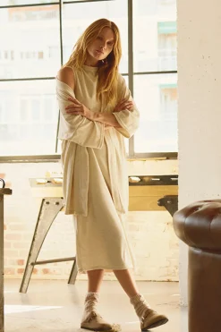 Vestido largo liso sin mangas marfil<Ysabel Mora