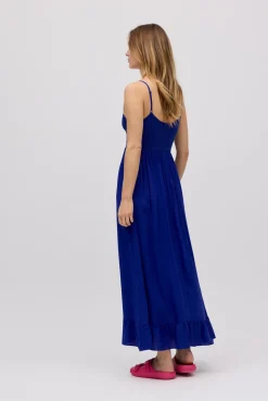 Vestido largo nido de abeja marino<Ysabel Mora Outlet