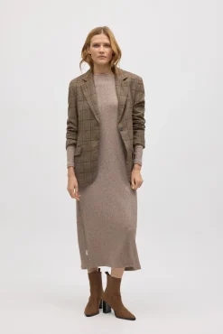 Vestido largo punto canalé marrón<Ysabel Mora Outlet