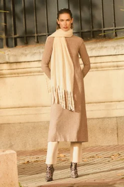 Vestido largo punto canalé marrón<Ysabel Mora Outlet