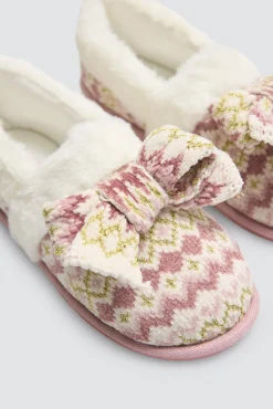 Zapatillas cerradas de casa detalle lazo estampado étnico<Ysabel Mora Outlet
