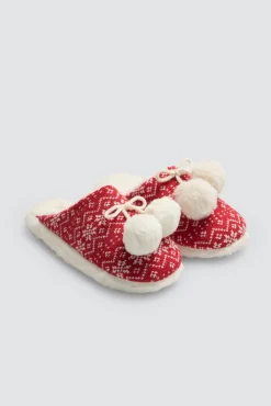 Zapatillas casa mujer Navidad pompones<Ysabel Mora Online