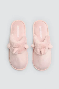 Zapatillas de casa orejas 3D y pelo<Ysabel Mora Clearance