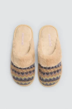 Zapatillas de casa pelo estampado étnico<Ysabel Mora Sale