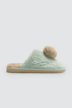 Zapatillas de casa pompones y pelo suave<Ysabel Mora Discount