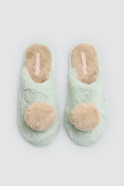 Zapatillas de casa pompones y pelo suave<Ysabel Mora Discount
